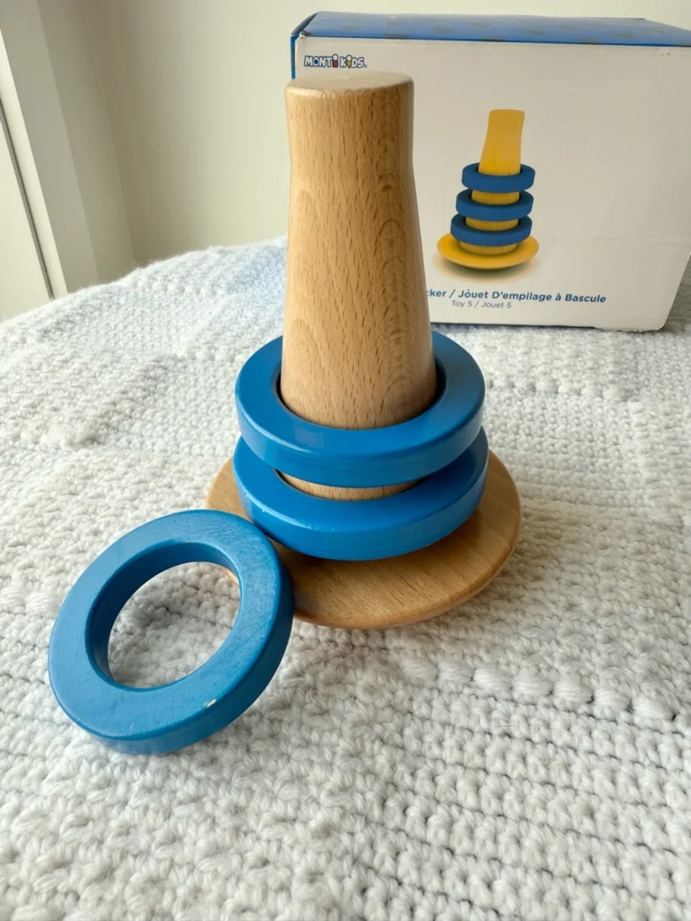 Monti Kids Wooden Montessori Rocking Stacker Toy